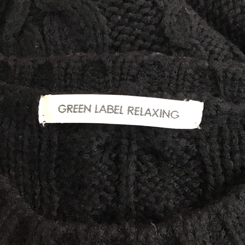 グリーンレーベルリラクシング green label relaxing ニット、セーター 長袖 長袖ニットカットソー ニット セーター クルーネックニット 無地 黒 / ブラック / レディース USED 古着 中古 10117873