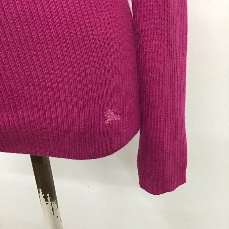 バーバリーブルーレーベル BURBERRY BLUE LABEL ニット、セーター 長袖 FBF32-615-14 タートルネック 38 ワンポイント 紫 / パープル /  レディース USED 古着 中古 10115480