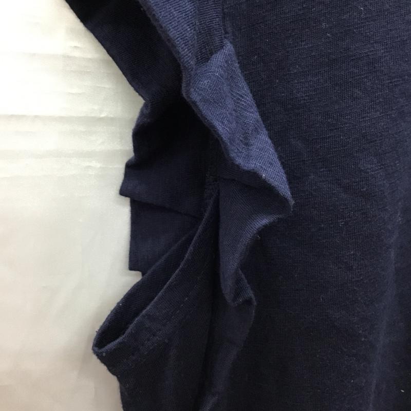 アーバンリサーチ URBAN RESEARCH カットソー 半袖 WH61-21N013 フリル袖 ノースリーブ FREE 無地 紺 / ネイビー / レディース USED 古着 中古 10118161