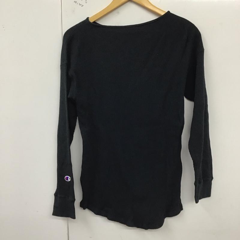 チャンピオン Champion カットソー 長袖 CW-S414 ワッフル クルーネック M ワンポイント 紺 / ネイビー / レディース USED 古着 中古 10129167