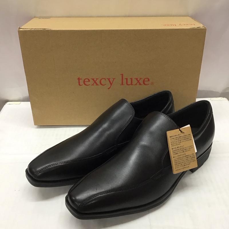 アシックス ASICS 革靴 革靴 TU-7011 texcy luxe バンプスリッポン 箱有 24.5cm 24.5cm 無地 黒 / ブラック / メンズ USED 古着 中古 10111712