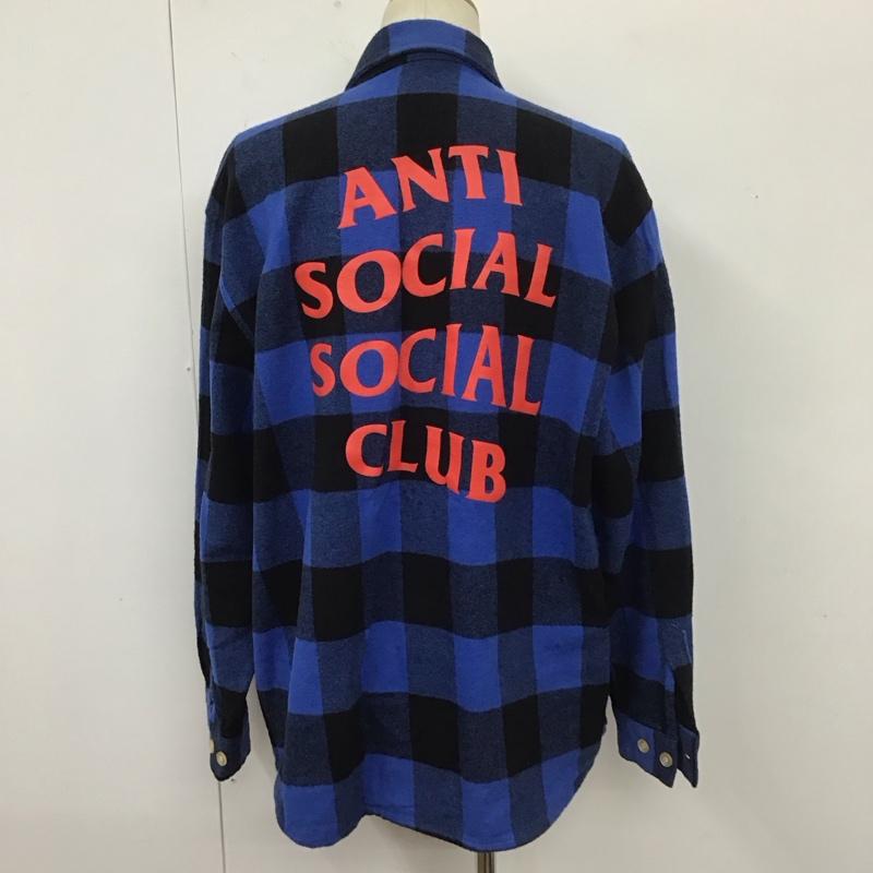 アンチソーシャルソーシャルクラブ ANTI SOCIAL SOCIAL CLUB シャツ、ブラウス 長袖 長袖シャツ カラーシャツ ポケットシャツ 長袖カットソー チェックシャツ XL チェック 黒 / ブラック / X 青 / ブルー /  メンズ USED 古着 中古 10110939