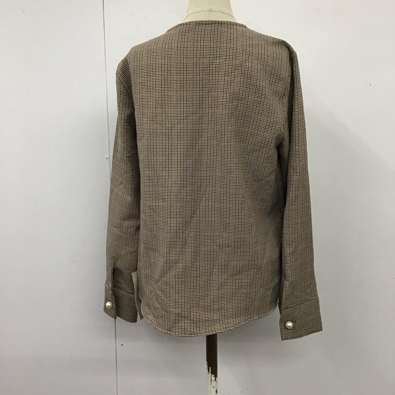 ザラベーシック ZARA BASIC カットソー 長袖 3564 057 756 パールボタン XS チェック ベージュ / ベージュ / X 茶 / ブラウン / X 黒 / ブラック / X 紫 / パープル / レディース USED 古着 中古 10120396