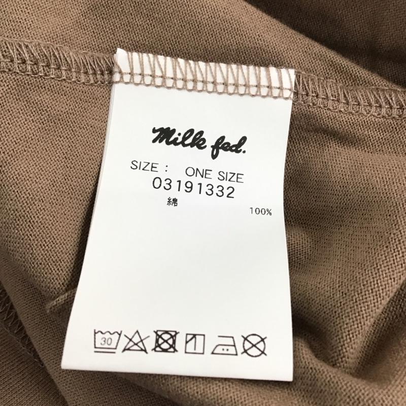 ミルクフェド MILKFED. Tシャツ 半袖 半袖カットソー プリントTシャツ クルーネックカットソー ロゴ、文字 茶 / ブラウン / レディース USED 古着 中古 10122501