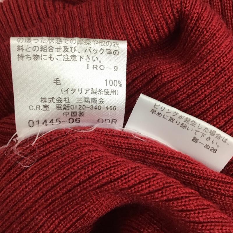 バーバリーブルーレーベル BURBERRY BLUE LABEL ニット、セーター 長袖 FBF29-569-15 タートルネック リブ 38 ワンポイント 赤 / レッド /  レディース USED 古着 中古 10115481