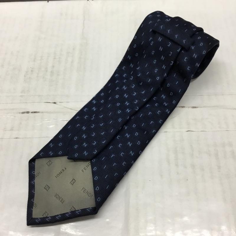 フェンディ FENDI ネクタイ ネクタイ シルク 総柄 紺 / ネイビー / メンズ USED 古着 中古 10119931