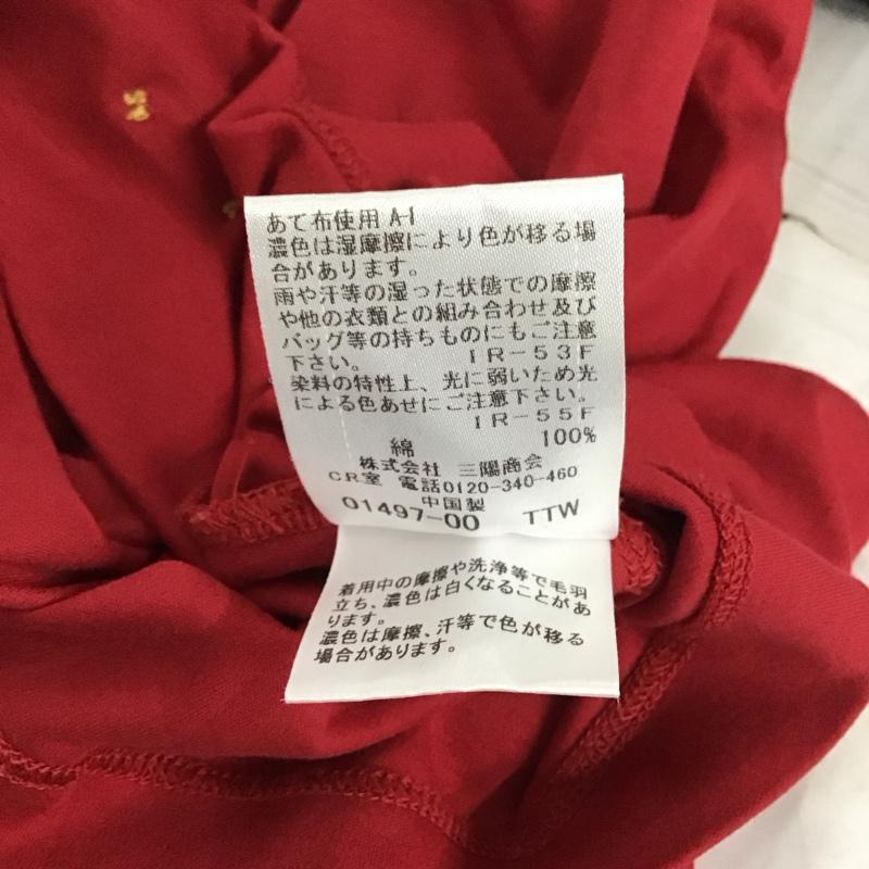 ブルーレーベル・クレストブリッジ BLUE LABEL CRESTBRIDGE カットソー 長袖 55P22-538-16 肩ボタン ボートネック 38 ワンポイント 赤 / レッド / レディース USED 古着 中古 10120041