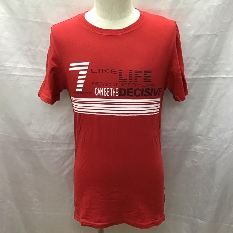 エンポリオアルマーニ EMPORIO ARMANI Tシャツ 半袖 EA7 クルーネック S ロゴ、文字 赤 / レッド / レディース USED 古着 中古 10118028