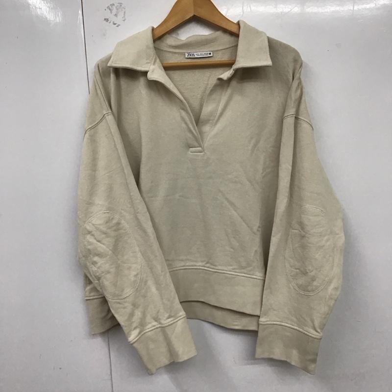 ザラ ZARA トレーナー 長袖 L 無地 アイボリー / アイボリー / レディース USED 古着 中古 10124785