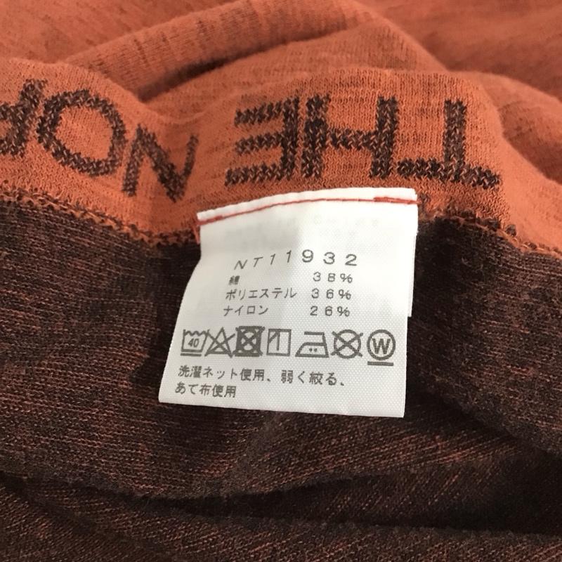 ザノースフェイス THE NORTH FACE Tシャツ 半袖 nt11932 ショートスリーブスクエアロゴジャカードティー クルーネックカットソー M ロゴ、文字 橙 / オレンジ / メンズ USED 古着 中古 10130474