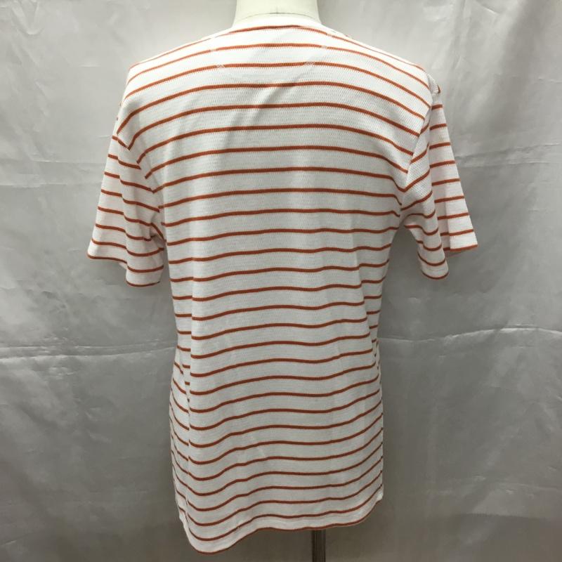 アズールバイマウジー AZUL BY MOUSSY Tシャツ 半袖 半袖カットソー プリントTシャツ クルーネックカットソー ボーダー L ボーダー柄 白 / ホワイト / X 橙 / オレンジ /  メンズ USED 古着 中古 10108948