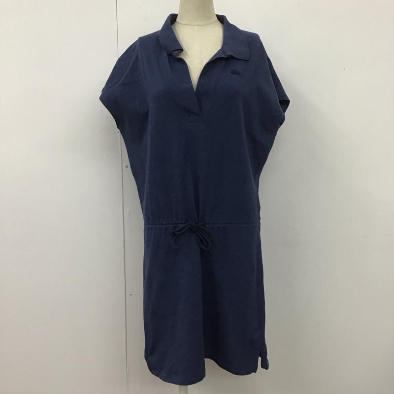 ラコステ LACOSTE ワンピース ひざ丈スカート EF535EL ポロシャツ スキッパー 38 ワンポイント 紺 / ネイビー / レディース USED 古着 中古 10108085