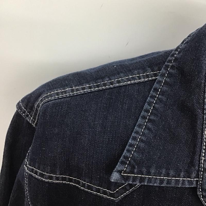 ヴァンソン VANSON シャツ、ブラウス 長袖 長袖シャツ カラーシャツ ポケットシャツ 長袖カットソー 古着 ヴィンテージ XXL ロゴ、文字 インディゴ / インディゴ / メンズ USED 古着 中古 10106784