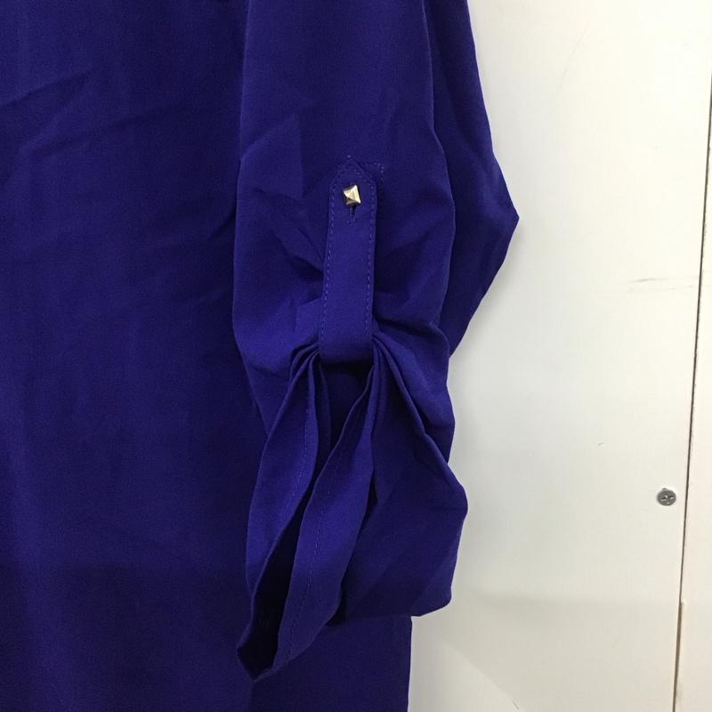ザラ ZARA カットソー 長袖 3666 153 420 Vネック M 無地 青 / ブルー / レディース USED 古着 中古 10133707