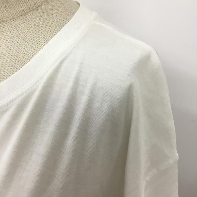 ザラ ZARA Tシャツ 半袖 0264 454 250 胸ポケット クルーネック M ロゴ、文字 白 / ホワイト / レディース USED 古着 中古 10107031