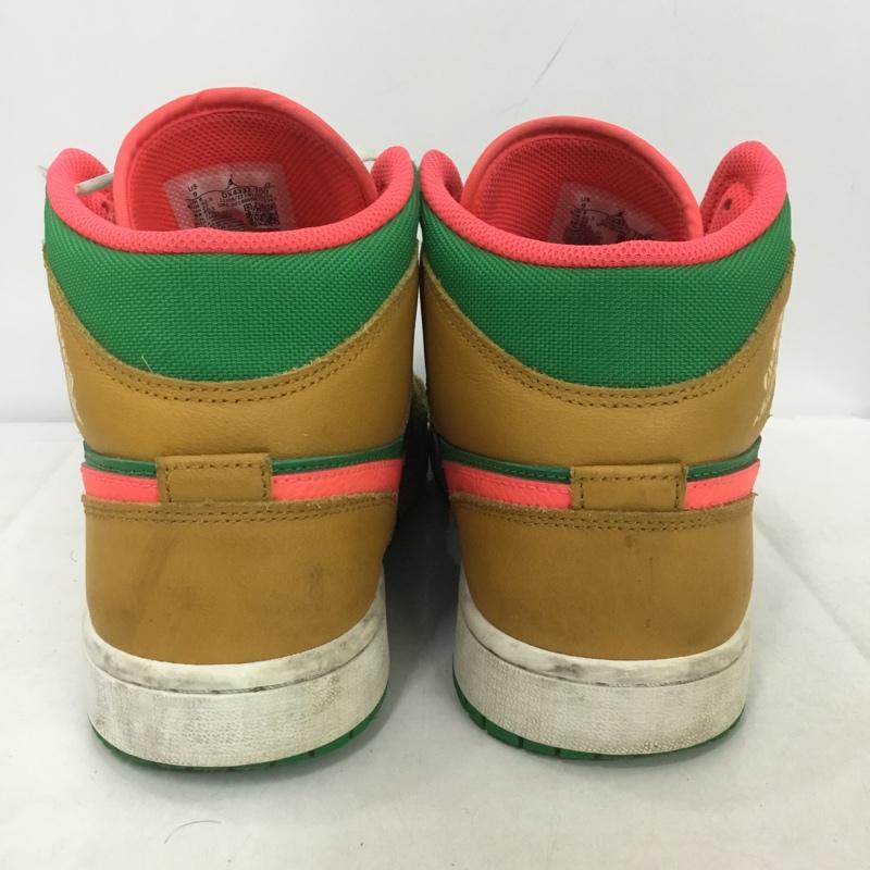 ナイキ NIKE スニーカー スニーカー DX4332-700 AIR JORDAN 1 MID SE 27cm 箱有 27.0cm ロゴ、文字 桃 / ピンク / X ベージュ / ベージュ / X 緑 / グリーン / メンズ USED 古着 中古 10137374