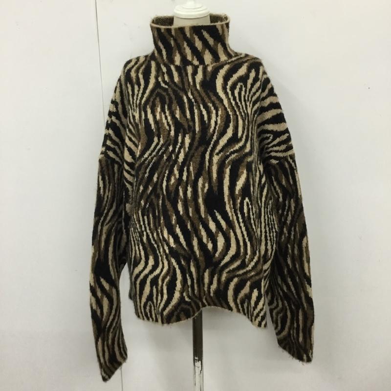 ザラ ZARA ニット、セーター 長袖 長袖ニットカットソー ニット セーター タートルネックニット L ヒョウ柄・レオパード柄 マルチカラー / マルチカラー /  レディース USED 古着 中古 10110084