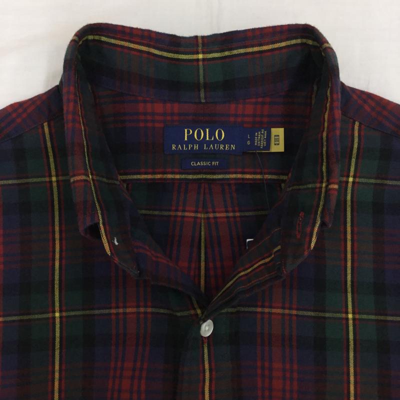 ポロラルフローレン POLO RALPH LAUREN シャツ、ブラウス 長袖 MNPOWOV16823174 L チェック 赤 / レッド / X 紺 / ネイビー / メンズ USED 古着 中古 10138698