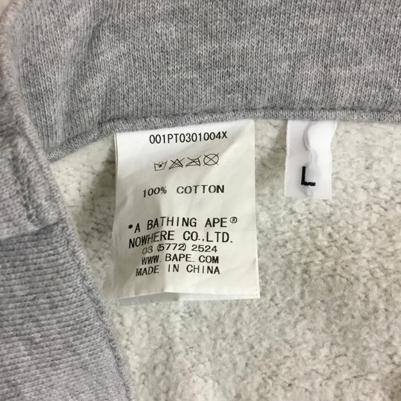 アベイシングエイプ A BATHING APE パンツ ワークパンツ、ペインターパンツ スウェットパンツ ジャージ カジュアルパンツ ワイドパンツ L ロゴ、文字 灰 / グレー / メンズ USED 古着 中古 10109471