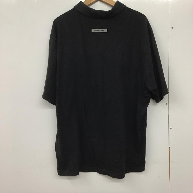 エッセンシャルズ ESSENTIALS ポロシャツ 半袖 半袖ポロシャツ 半袖カットソー カラーシャツ M ロゴ、文字 黒 / ブラック / メンズ USED 古着 中古 10132889