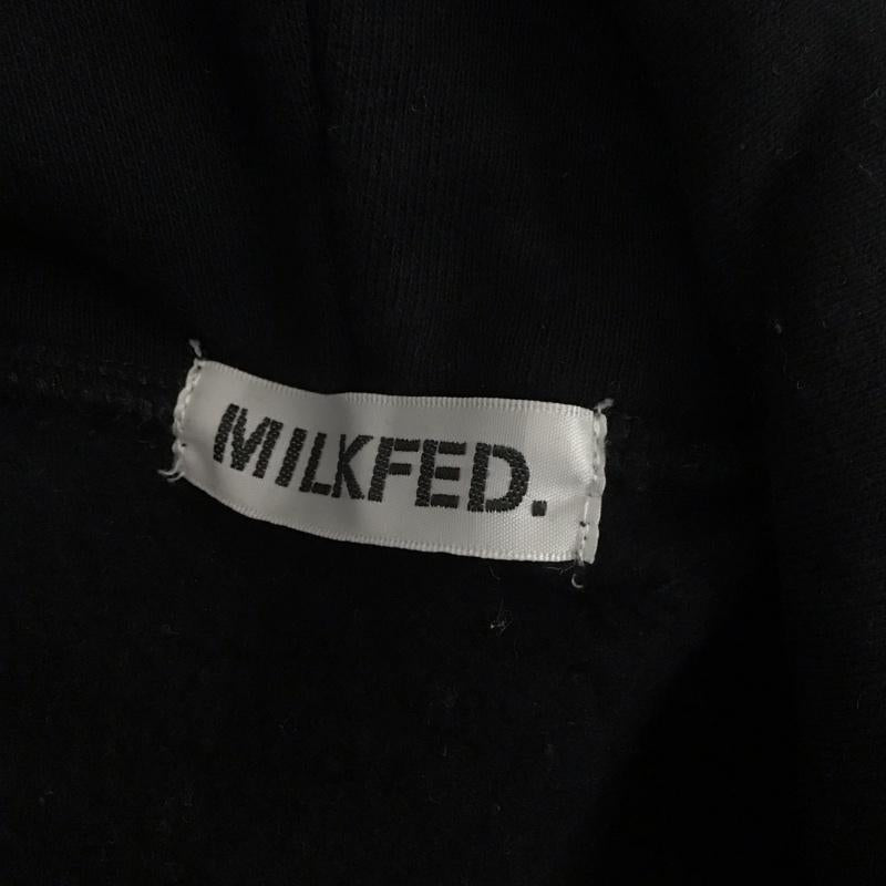 ミルクフェド MILKFED. パーカー 長袖 03174216 プルオーバー スウェット 裏起毛 ロゴ、文字 黒 / ブラック / レディース USED 古着 中古 10112025