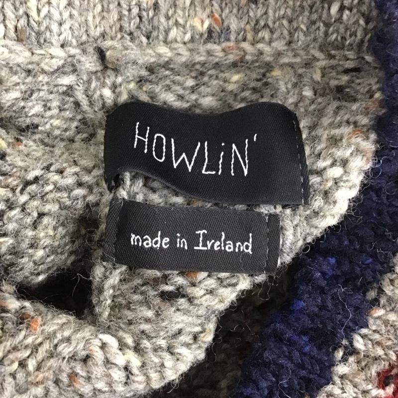 ハウリンバイモリソン HOWLIN by Morrison ニット、セーター 長袖 長袖 S 総柄 灰 / グレー / メンズ USED 古着 中古 10112541