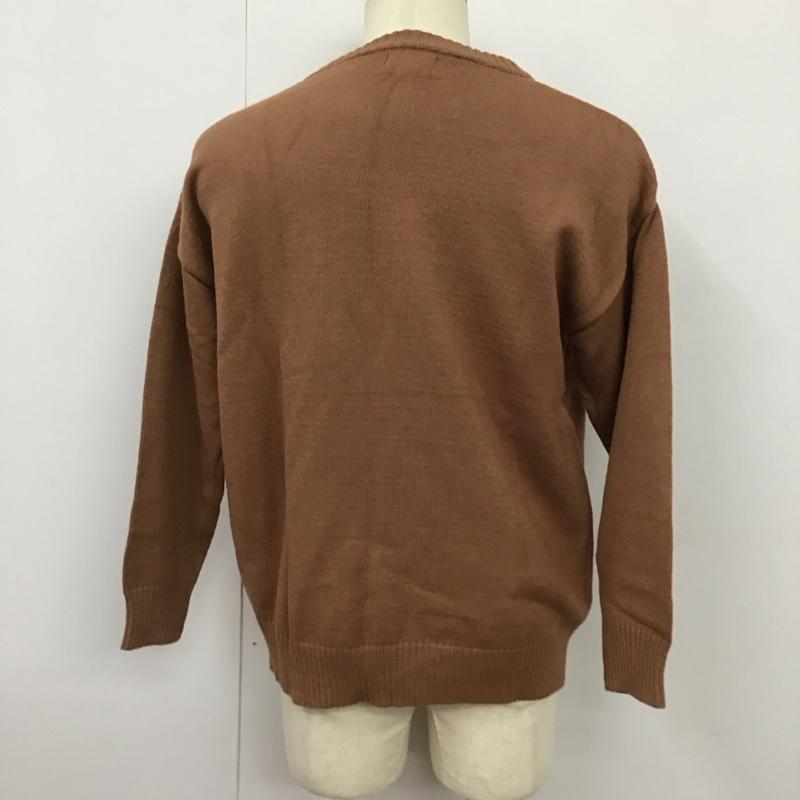 古着 USED ニット、セーター 長袖 長袖ニットカットソー ニット セーター クルーネックニット L ロゴ、文字 茶 / ブラウン / メンズ USED 古着 中古 10123931