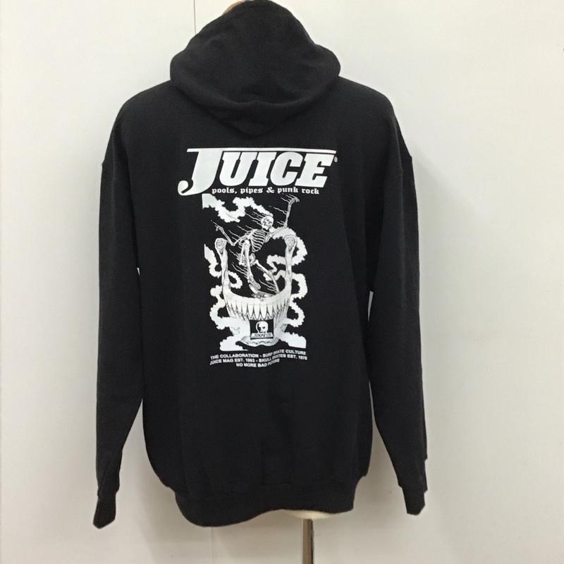 スカルスケーツ SKULL SKATES パーカー 長袖 長袖パーカー フード付きパーカー プリントスウェット トレーナー プルオーバー juicemagazine L ロゴ、文字 黒 / ブラック /  メンズ USED 古着 中古 10119234