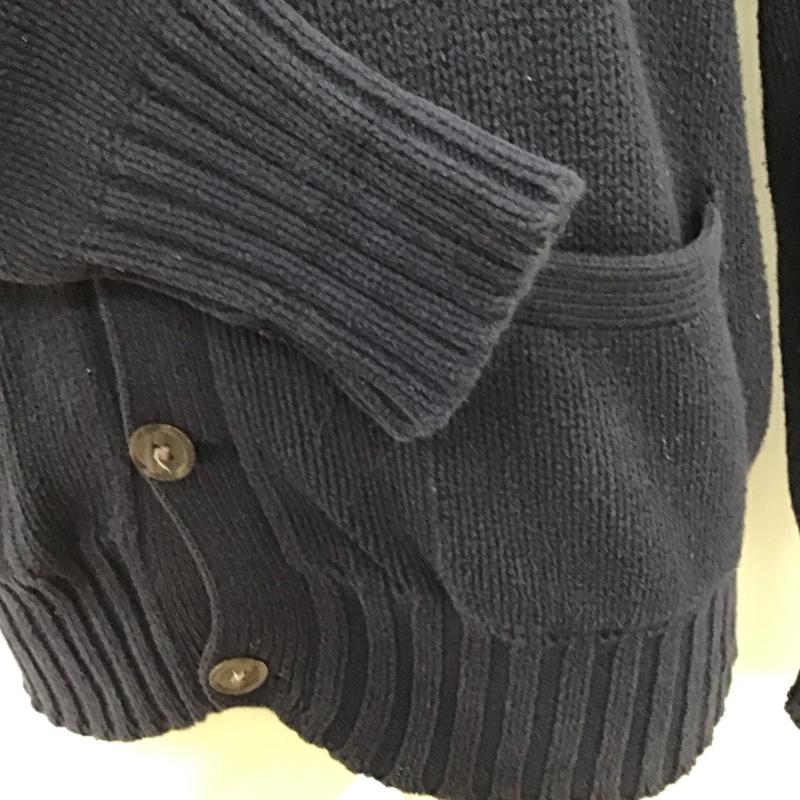 ポロバイラルフローレン Polo by RALPH LAUREN カーディガン 長袖 長袖ニットカーディガン リブニットカーディガン 前ボタン S ロゴ、文字 紺 / ネイビー / メンズ USED 古着 中古 10114978