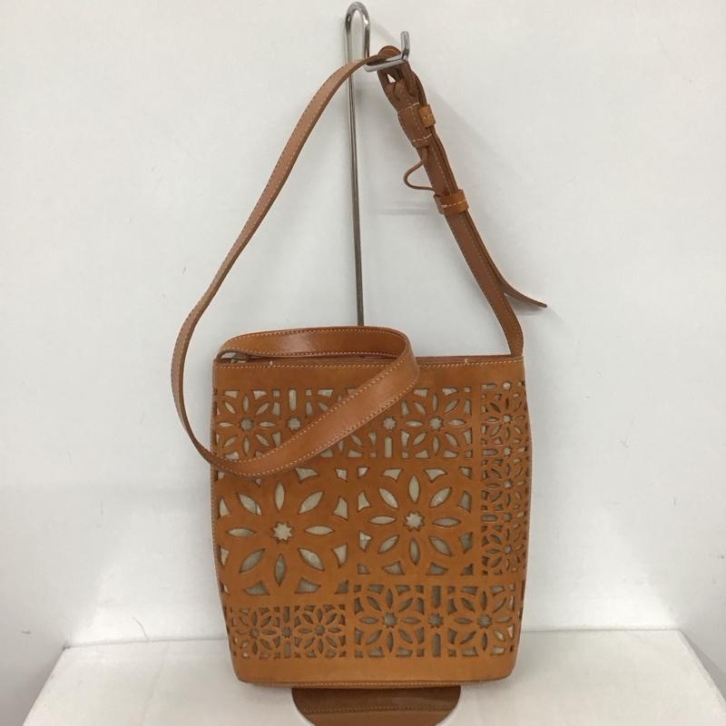 ゲンテン genten ショルダーバッグ ショルダーバッグ マルチカットワーク レザー 茶 / ブラウン / レディース USED 古着 中古 10125674