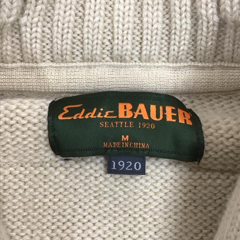 エディーバウアー Eddie Bauer ジャケット、上着 ジャケット、ブレザー 長袖ニットジャケット 前開きニットカーディガン カジュアルジャケット M ロゴ、文字 ベージュ / ベージュ / メンズ USED 古着 中古 10113228