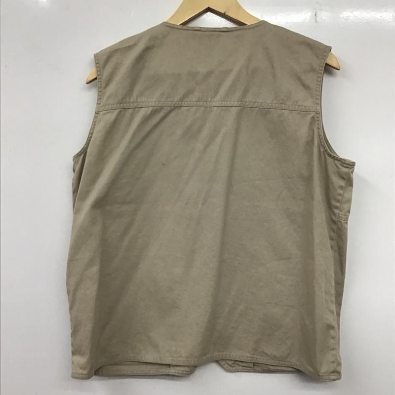 エルエルビーン L.L.Bean ベスト ベスト ジップアップベスト ノースリーブカットソー アウトドア XL ロゴ、文字 ベージュ / ベージュ / メンズ USED 古着 中古 10136244