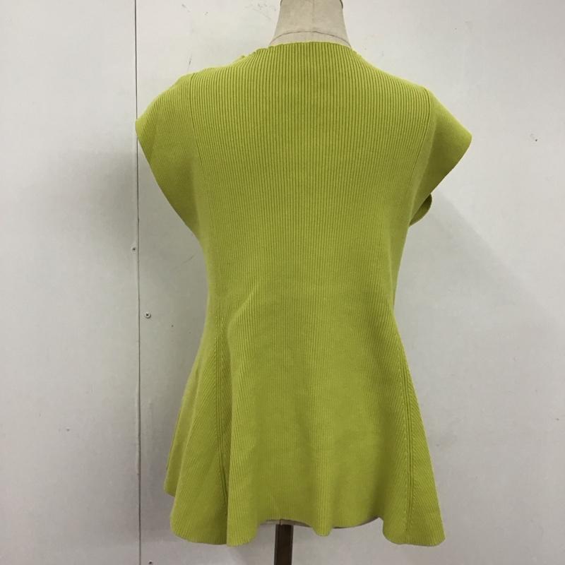 ナチュラルビューティーベーシック NATURAL BEAUTY BASIC カットソー 半袖 017-3170502 ペプラムフォルムニット ノースリーブニットカットソー FREE 無地 緑 / グリーン / レディース USED 古着 中古 10122457