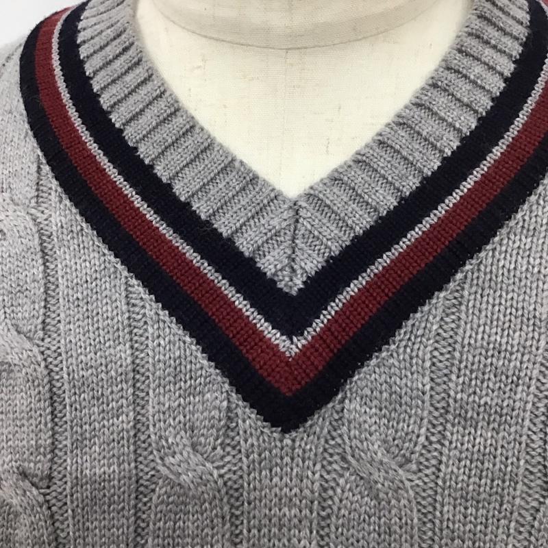 ブルックスブラザーズ BROOKS BROTHERS ニット、セーター 長袖 長袖ニットカットソー ニット セーター Vネックニット M 灰 / グレー / メンズ USED 古着 中古 10113623