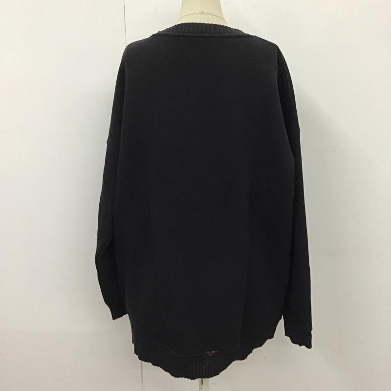ザラ ZARA トレーナー 長袖 長袖トレーナー スウェット クルーネック リブスウェットカットソー S 無地 黒 / ブラック / レディース USED 古着 中古 10115730
