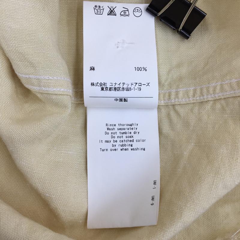 ユナイテッドアローズ UNITED ARROWS シャツ、ブラウス 半袖 L 無地 黄 / イエロー / メンズ USED 古着 中古 10134384