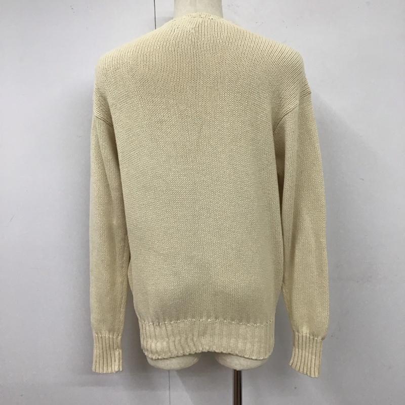 ポロバイラルフローレン Polo by RALPH LAUREN ニット、セーター 長袖 長袖ニットカットソー ニット セーター クルーネックニット M ロゴ、文字 ベージュ / ベージュ / メンズ USED 古着 中古 10114977