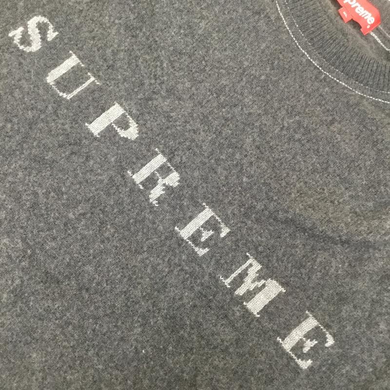 シュプリーム Supreme ニット、セーター 長袖 20AW Stone Washed Sweater ストーン ウォッシュド セーター XL ロゴ、文字 ダークグレー / ダークグレー / メンズ USED 古着 中古 10105905