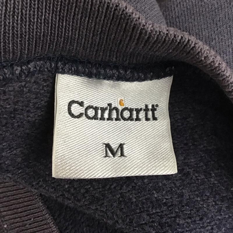カーハート Carhartt トレーナー 長袖 長袖トレーナー スウェット クルーネック リブスウェットカットソー M ロゴ、文字 紺 / ネイビー / メンズ USED 古着 中古 10107682