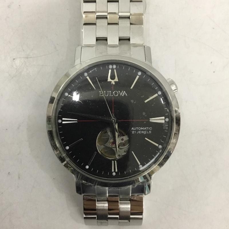 ブローバ BULOVA 腕時計 アナログ(自動巻き) 96A199 箱有 ロゴ、文字 黒 / ブラック / X 銀 / シルバー / メンズ USED 古着 中古 10133865