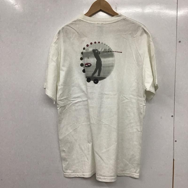ナイキ NIKE Tシャツ 半袖 半袖カットソー プリントTシャツ クルーネックカットソー L ロゴ、文字 白 / ホワイト / メンズ USED 古着 中古 10139292