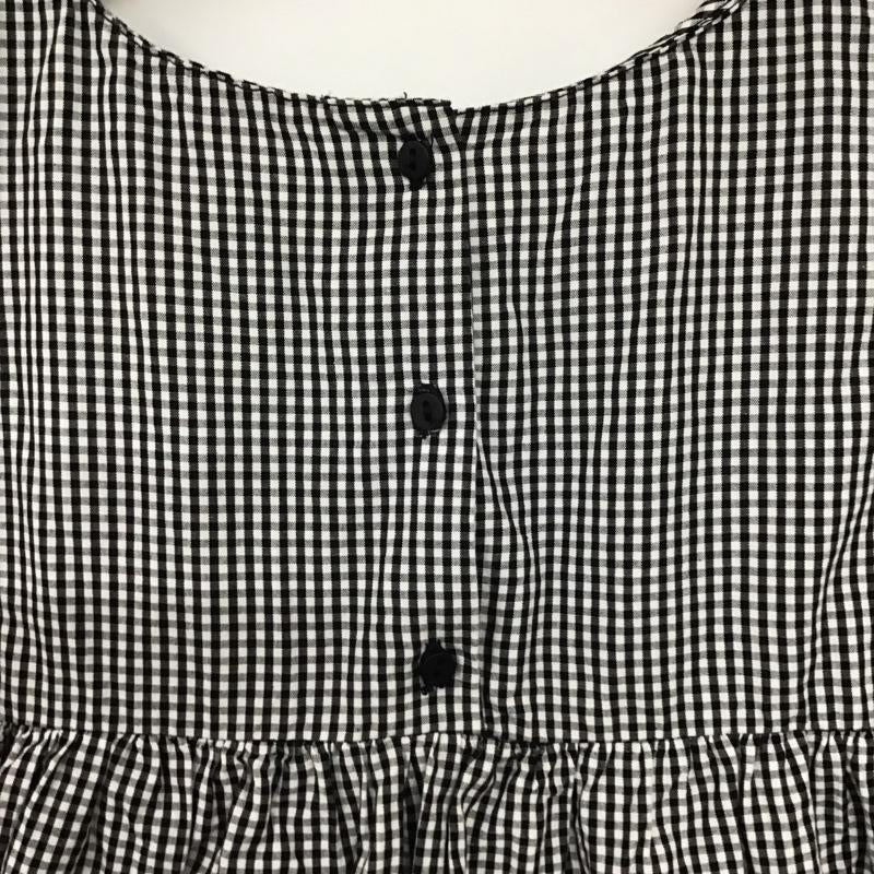 ザラ ZARA カットソー 半袖 半袖カットソー チェックシャツ クルーネックシャツ M チェック 白 / ホワイト / X 黒 / ブラック / レディース USED 古着 中古 10132109