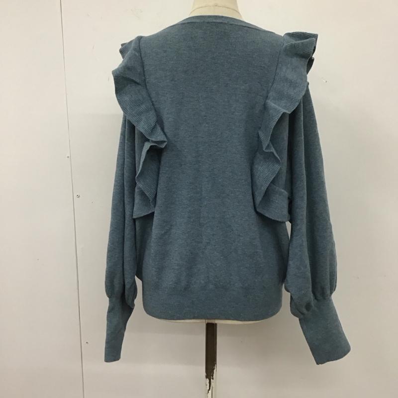 ローリーズファーム LOWRYS FARM ニット、セーター 長袖 LF621282AD 肩フリル FREE 無地 青 / ブルー /  レディース USED 古着 中古 10110969