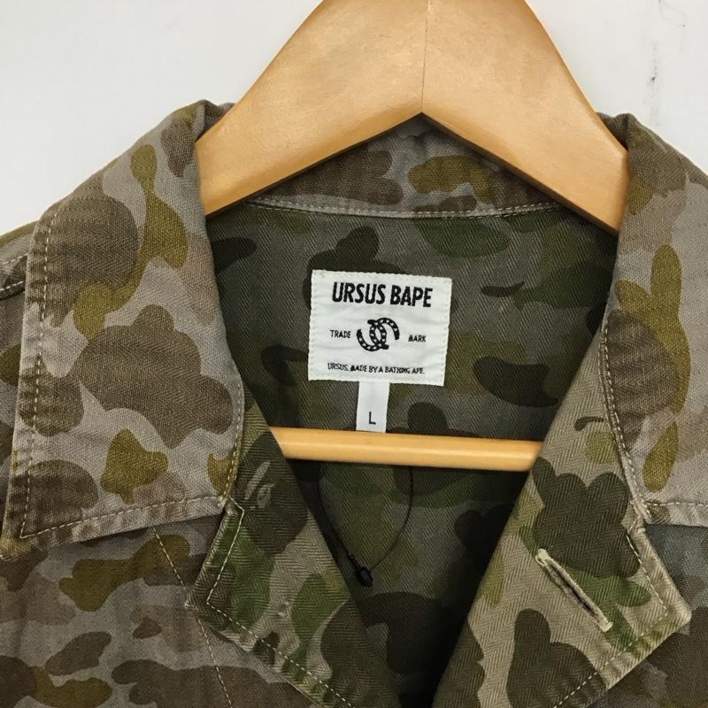 アーサスベイプ URSUS BAPE カットソー 半袖 半袖シャツ ミリタリーシャツ カラーシャツ L カモフラージュ柄・迷彩 マルチカラー / マルチカラー / メンズ USED 古着 中古 10137179