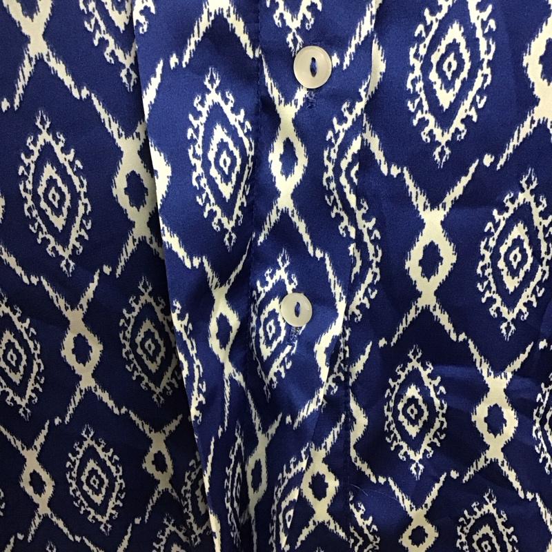 ザラ ZARA シャツ、ブラウス 長袖 長袖シャツ 総柄シャツ カラーシャツ M プリント 白 / ホワイト / X 青 / ブルー / レディース USED 古着 中古 10136094