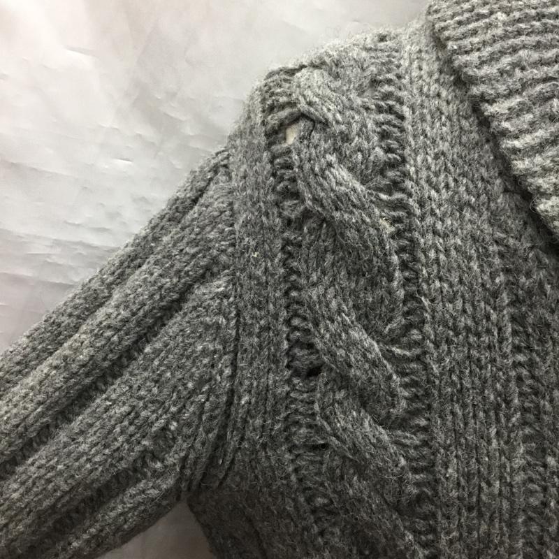 アルマーニジーンズ ARMANI JEANS カーディガン 長袖 長袖ニットカーディガン 前ボタン カラーニットカーディガン L 無地 灰 / グレー / メンズ USED 古着 中古 10121507