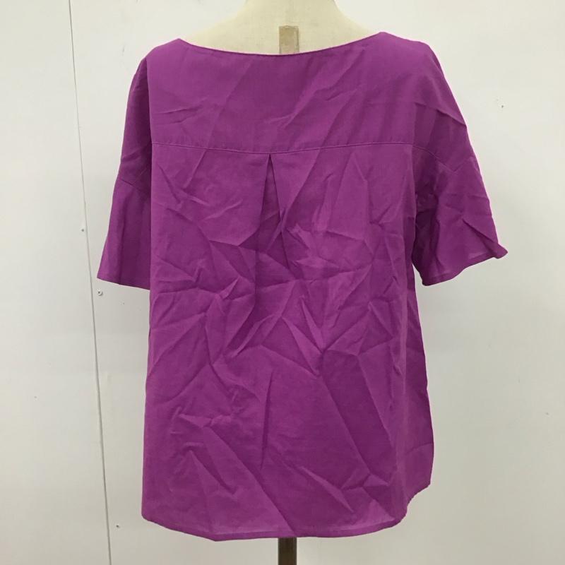 ナチュラルビューティーベーシック NATURAL BEAUTY BASIC カットソー 半袖 017-8110534 フレアスリーブ M 無地 紫 / パープル / レディース USED 古着 中古 10123097