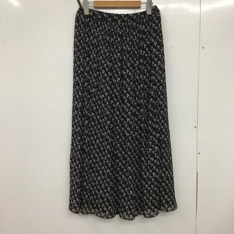 ローリーズファーム LOWRYS FARM スカート ロングスカート ロングスカート フレアスカート カジュアルスカート FREE プリント 黒 / ブラック / レディース USED 古着 中古 10135587
