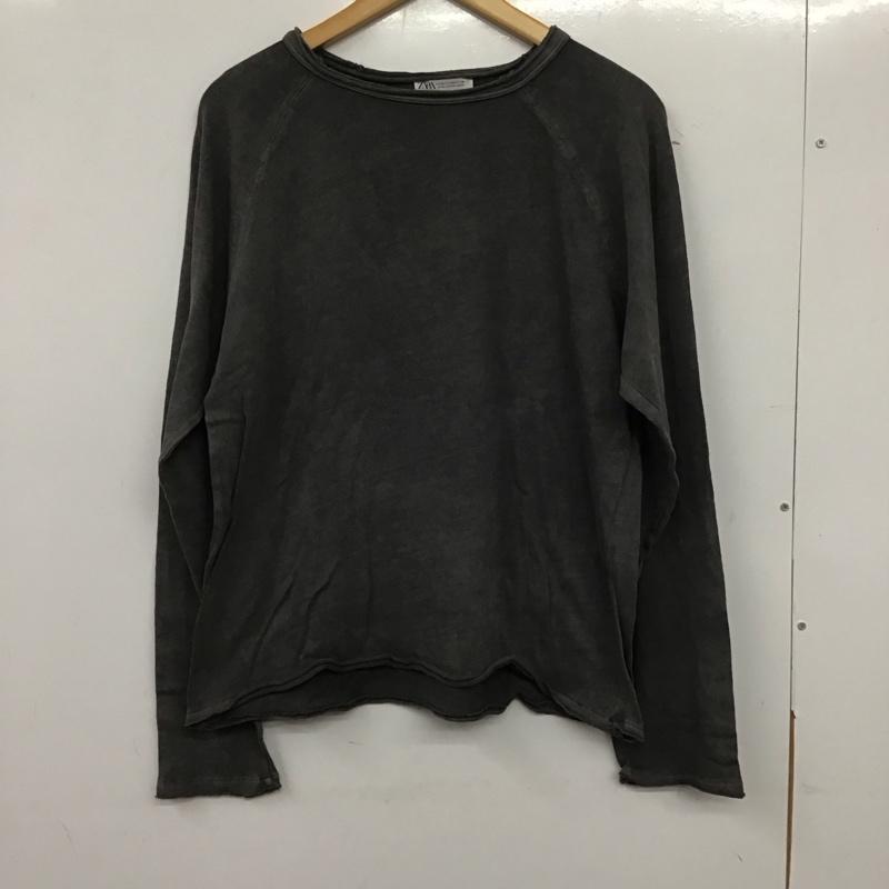 ザラ ZARA カットソー 長袖 4174 815 250 ラグランスリーブ M 無地 チャコールグレー / チャコールグレー / レディース USED 古着 中古 10139258