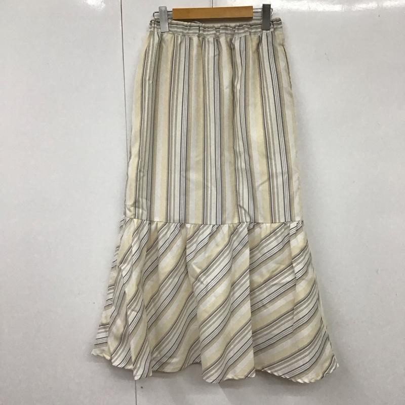 ショコラ フィネ ローブ chocol raffine robe スカート ロングスカート FREE ストライプ ベージュ / ベージュ /  レディース USED 古着 中古 10132178
